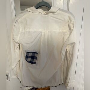 White corduroy patchwork top